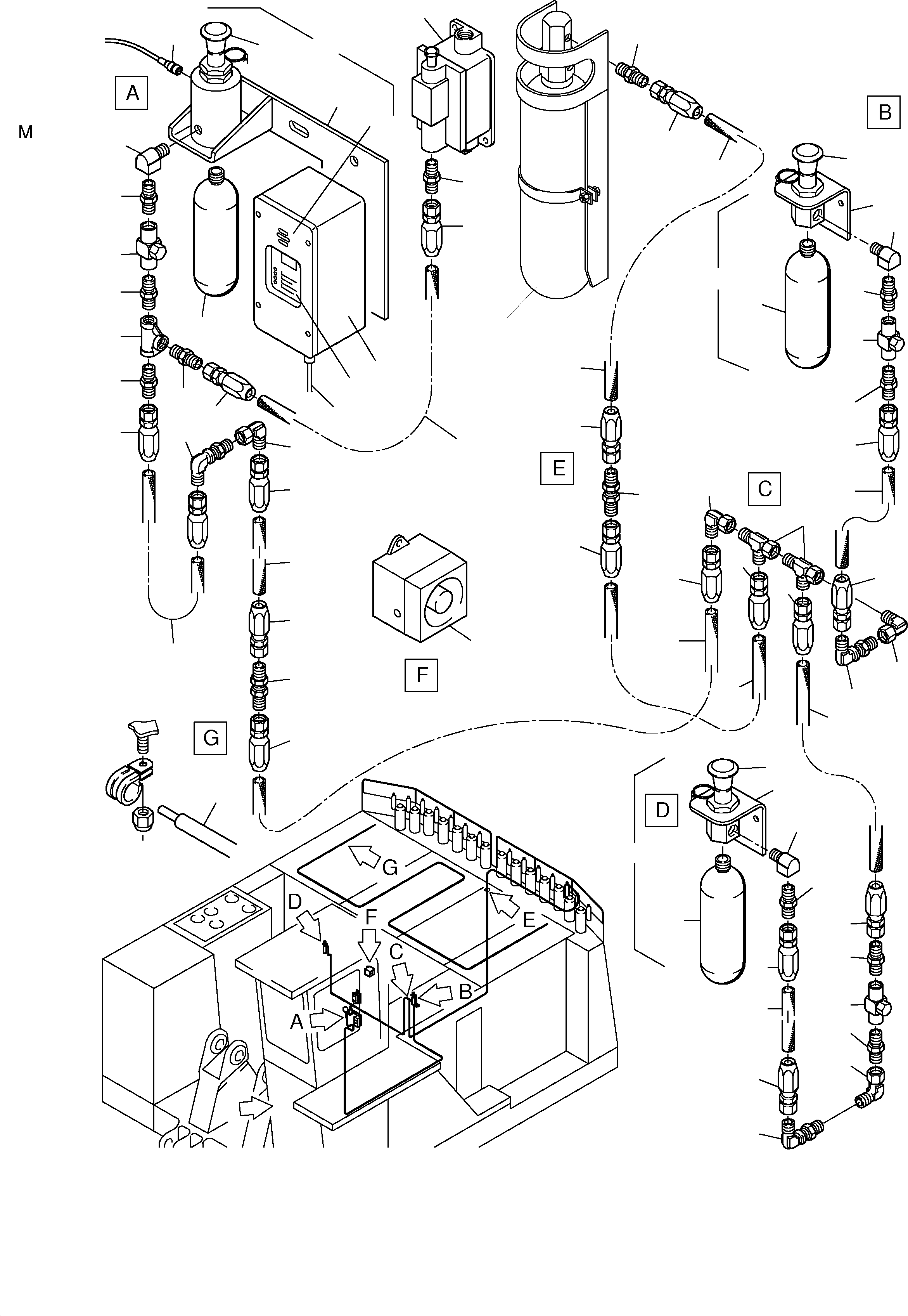 Extinguishing tank bracket 890 087 40 KOMATSU