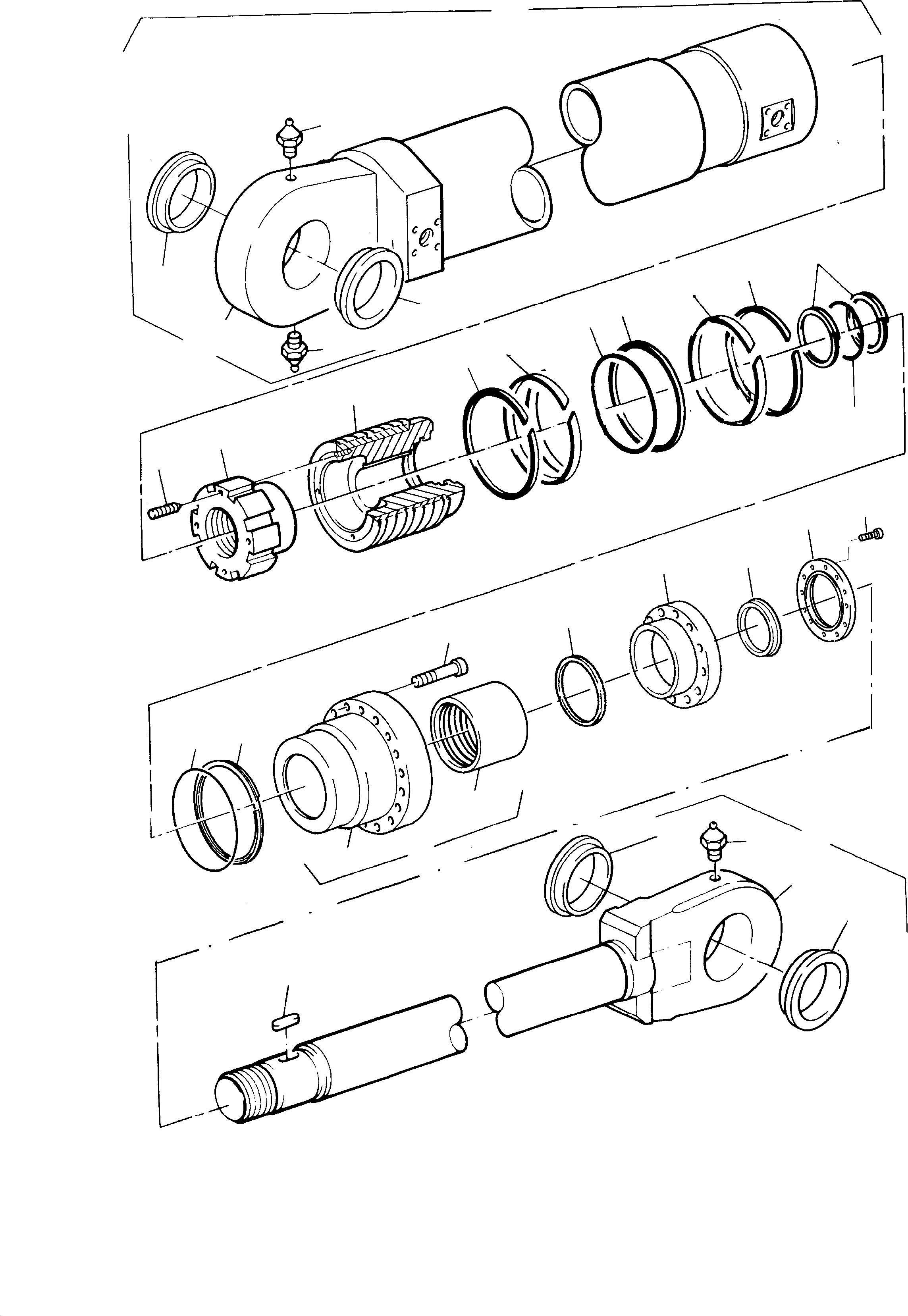 Hydraulic cylinder assy. consist. of fig-no: 02-28 430 955 40 KOMATSU