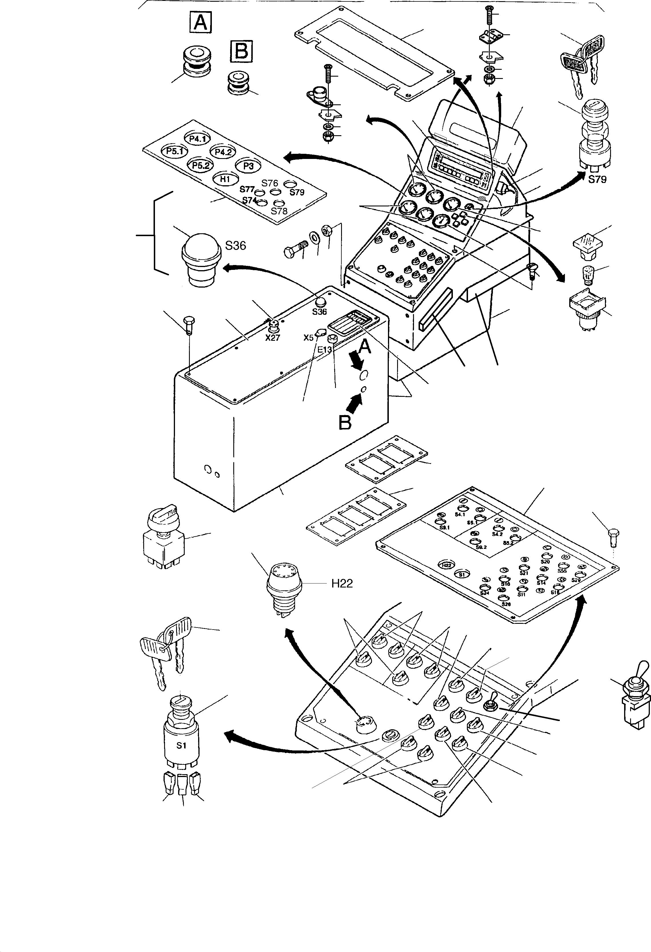 Operation panel fig-nos. 02-50 903 321 40 KOMATSU