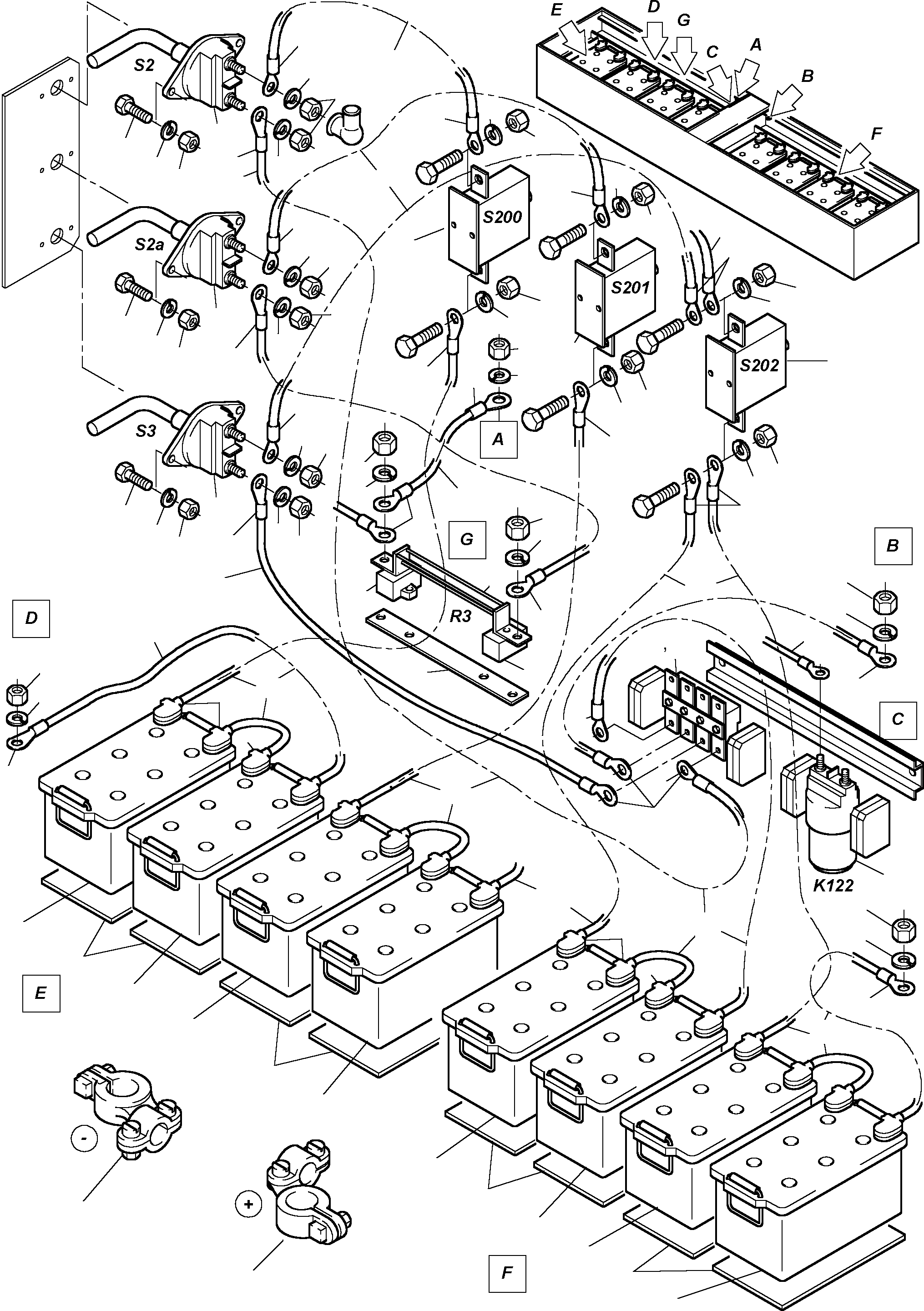 Battery-switch remote control. 896 773 40 KOMATSU