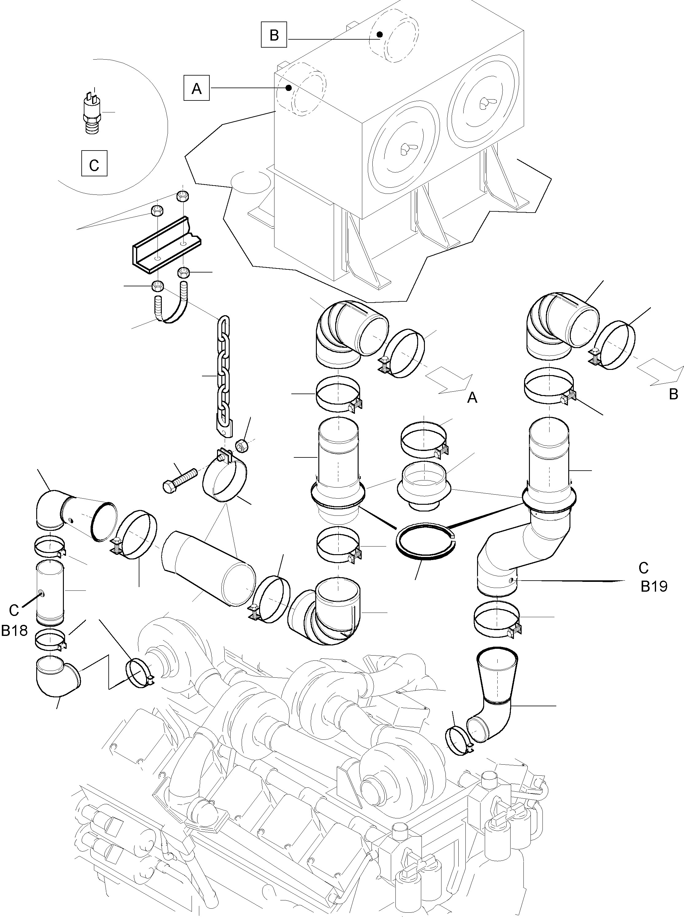 Air suction pipeRohr 914 452 40 KOMATSU