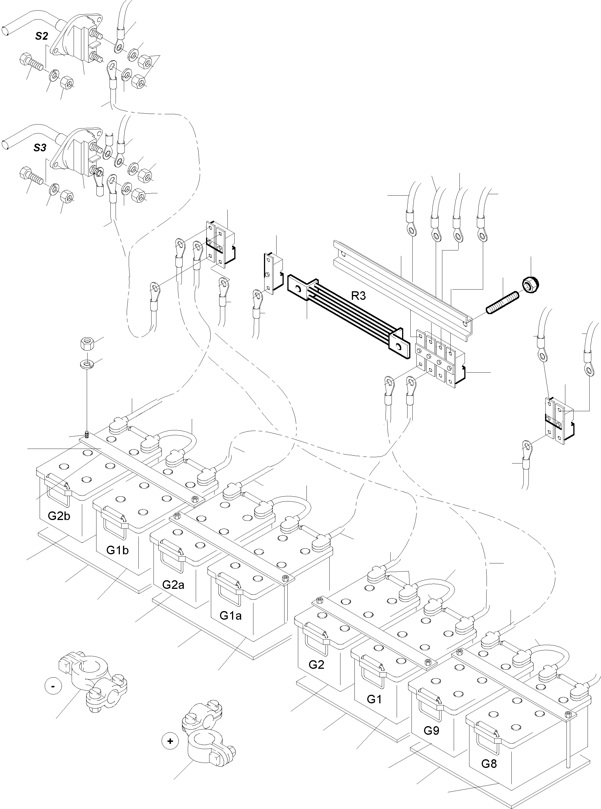 Кабель - battery X0.2 - G2A- 923 596 40 KOMATSU