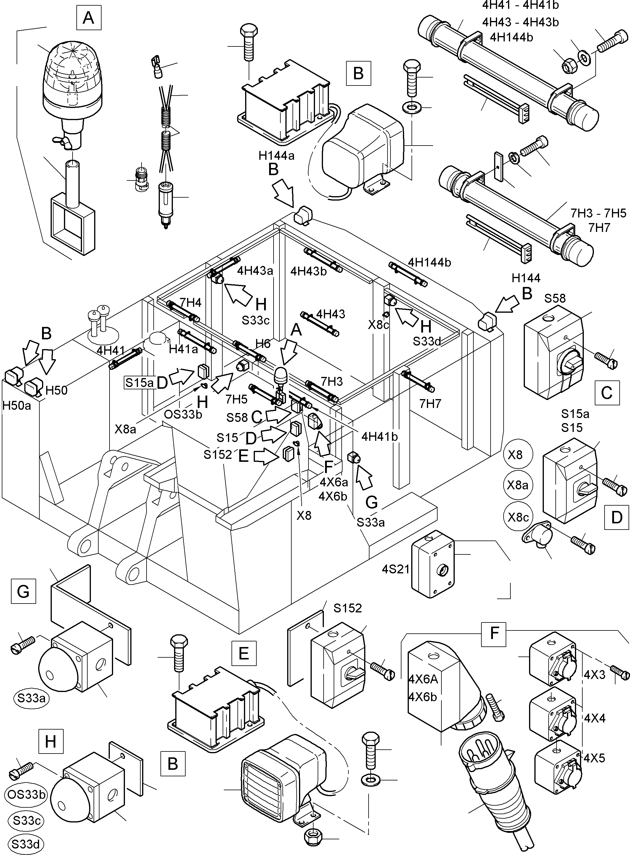 Press button assy. 934 968 40 KOMATSU