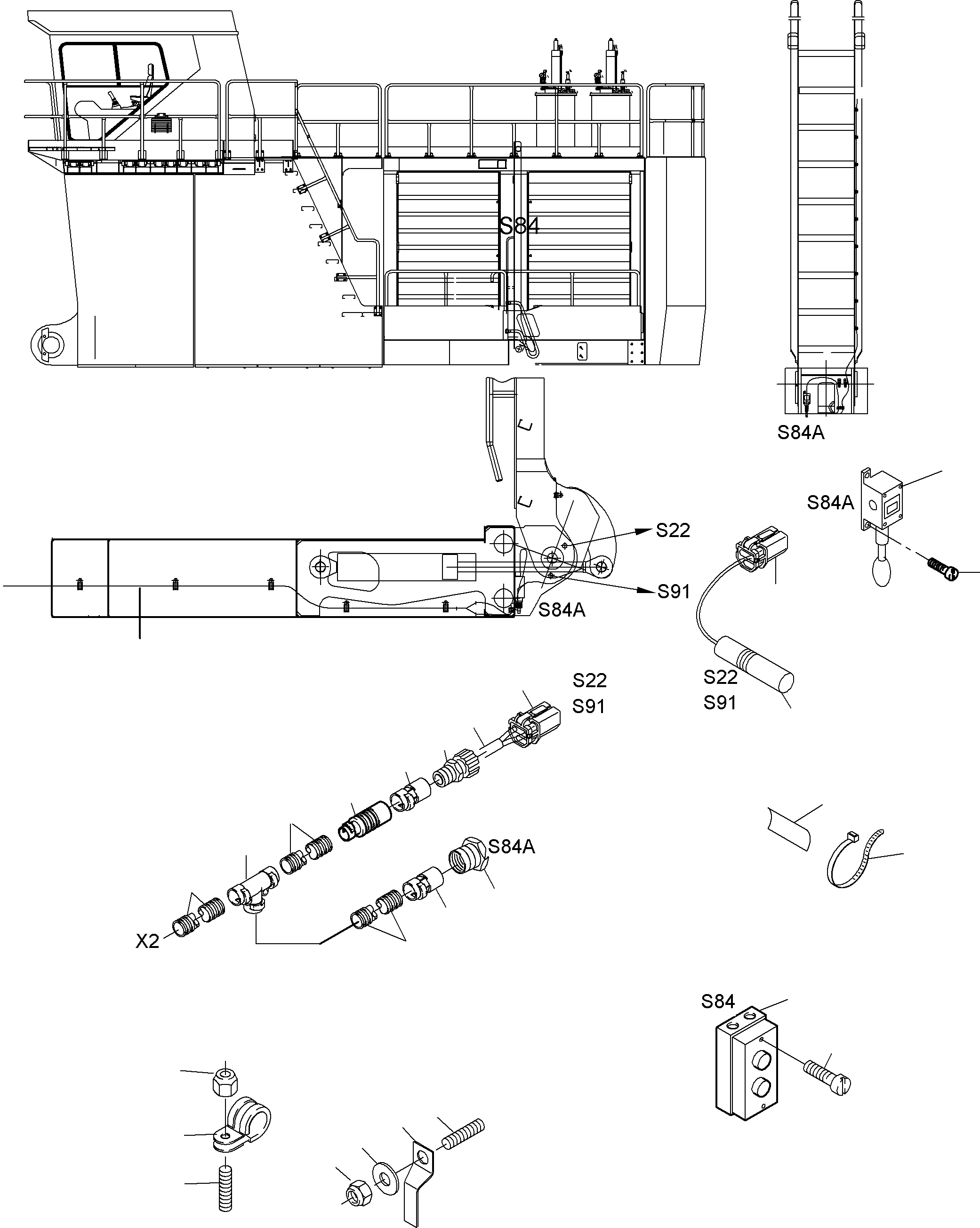 Harness - ladder 921 569 40 KOMATSU