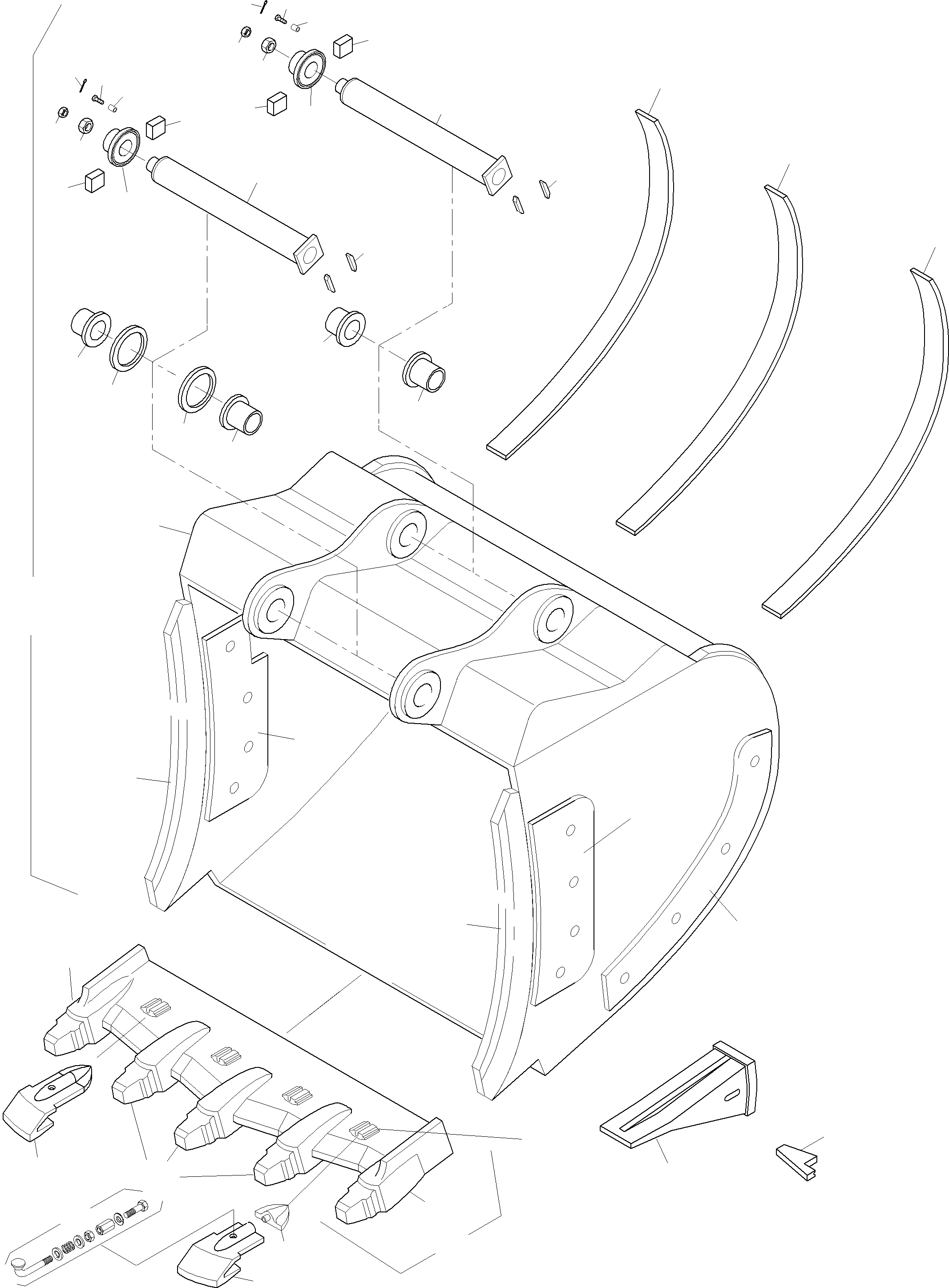 Lip with tooth adapters 931 669 40 KOMATSU