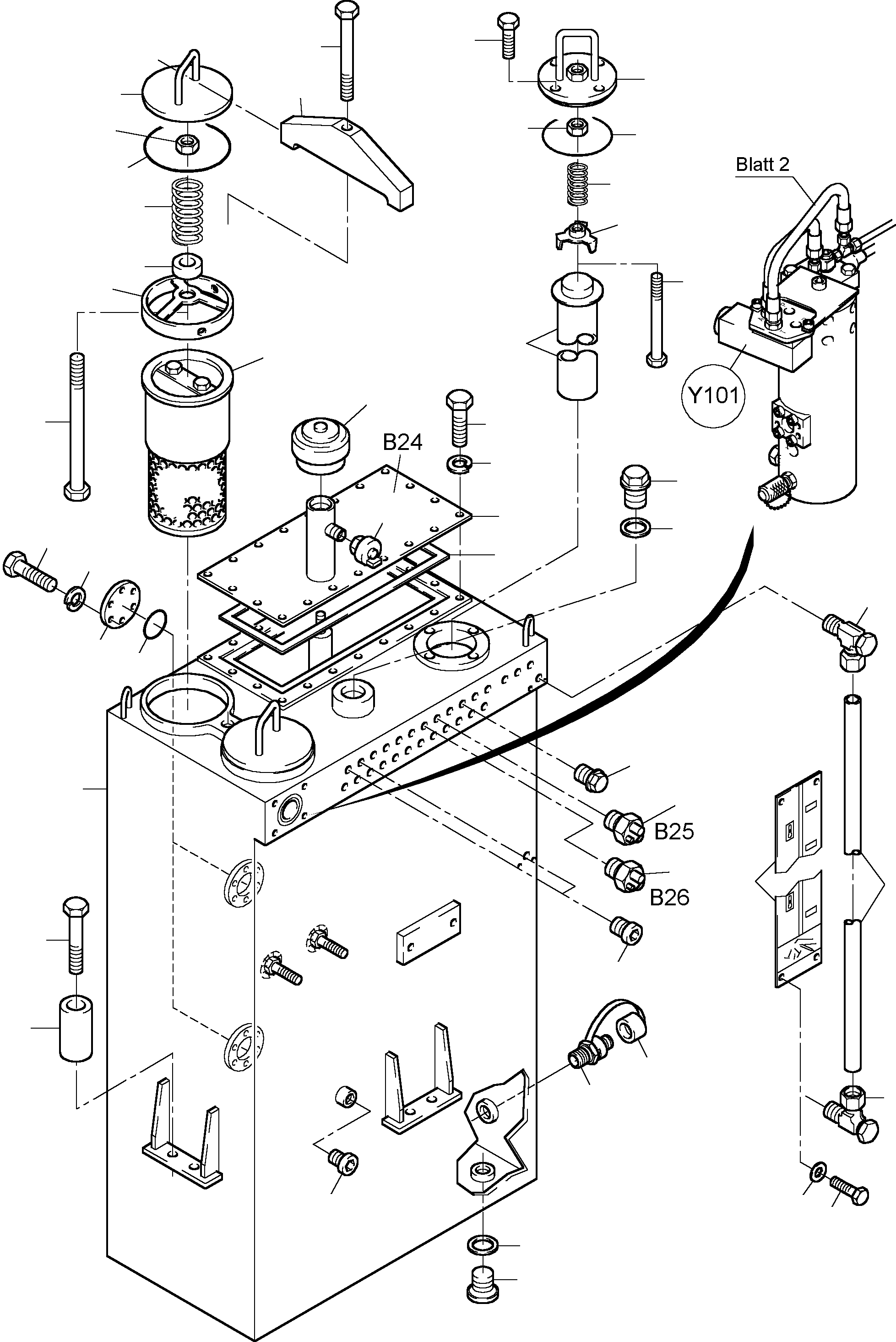 Information sign (oil level backhoe equiment) 912 424 40 KOMATSU