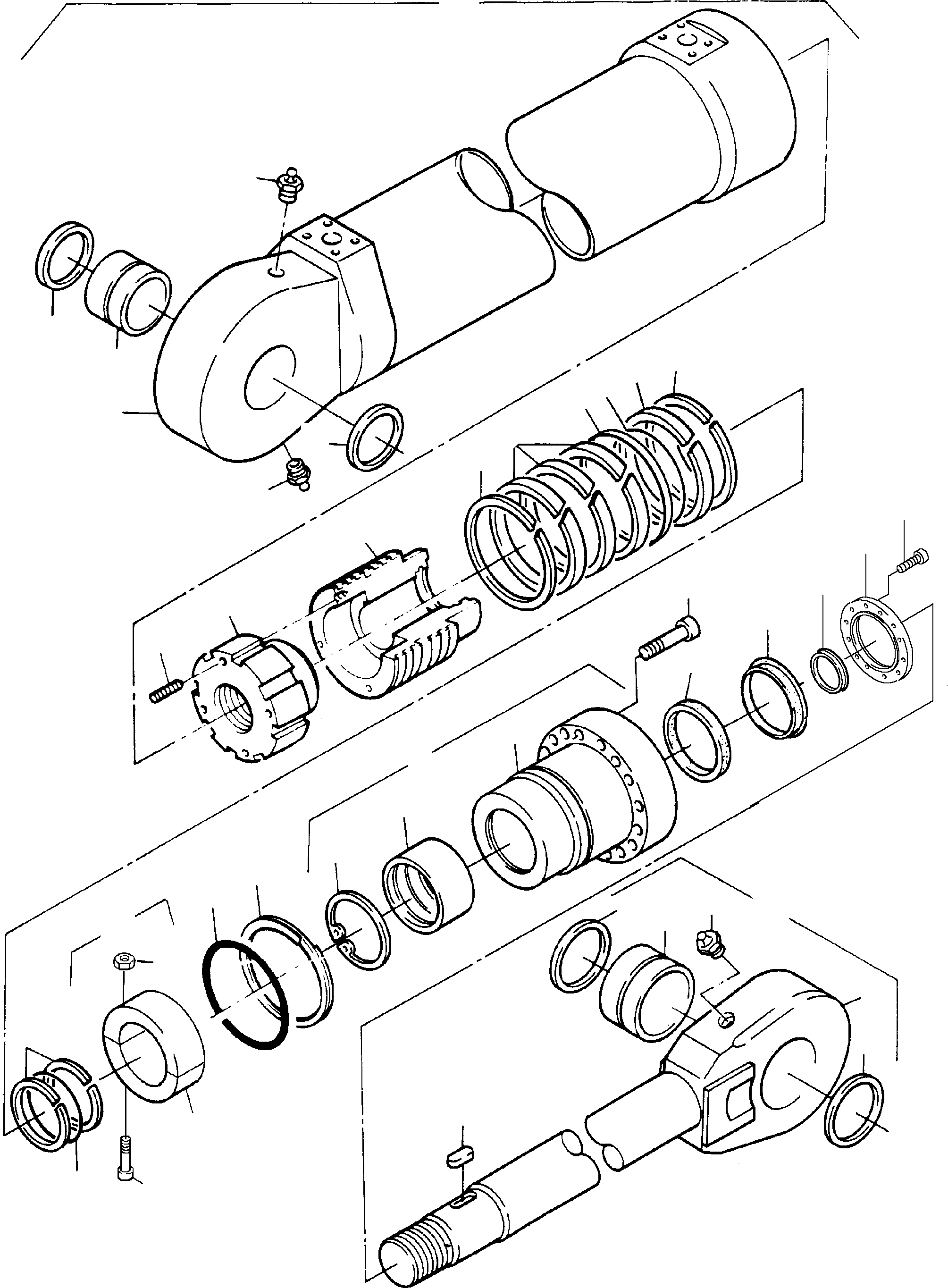 Hydraulic cylinder assy. fig-nos: 02-35 911 340 40 KOMATSU