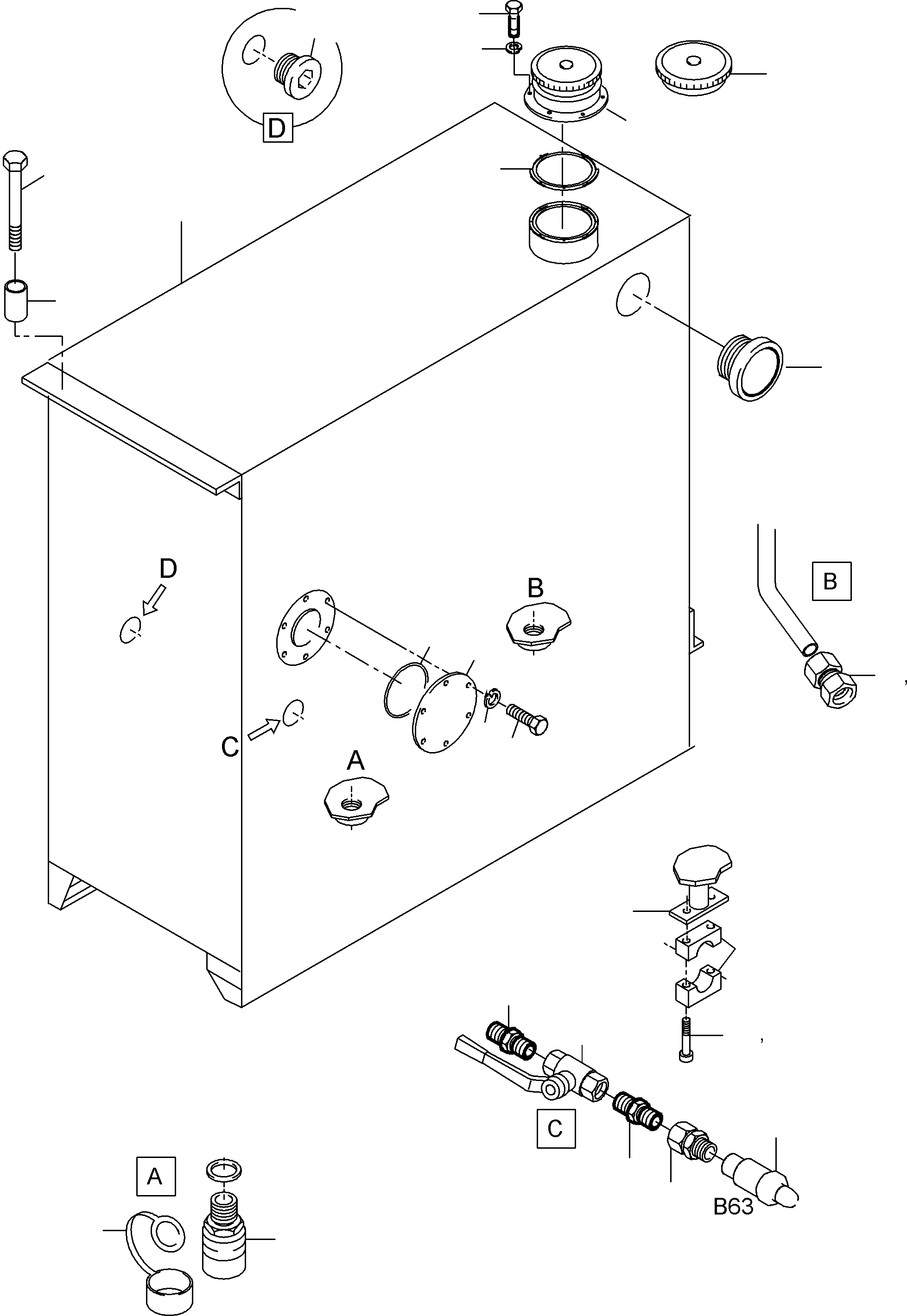 Fuel tank assy. 928 370 40 KOMATSU