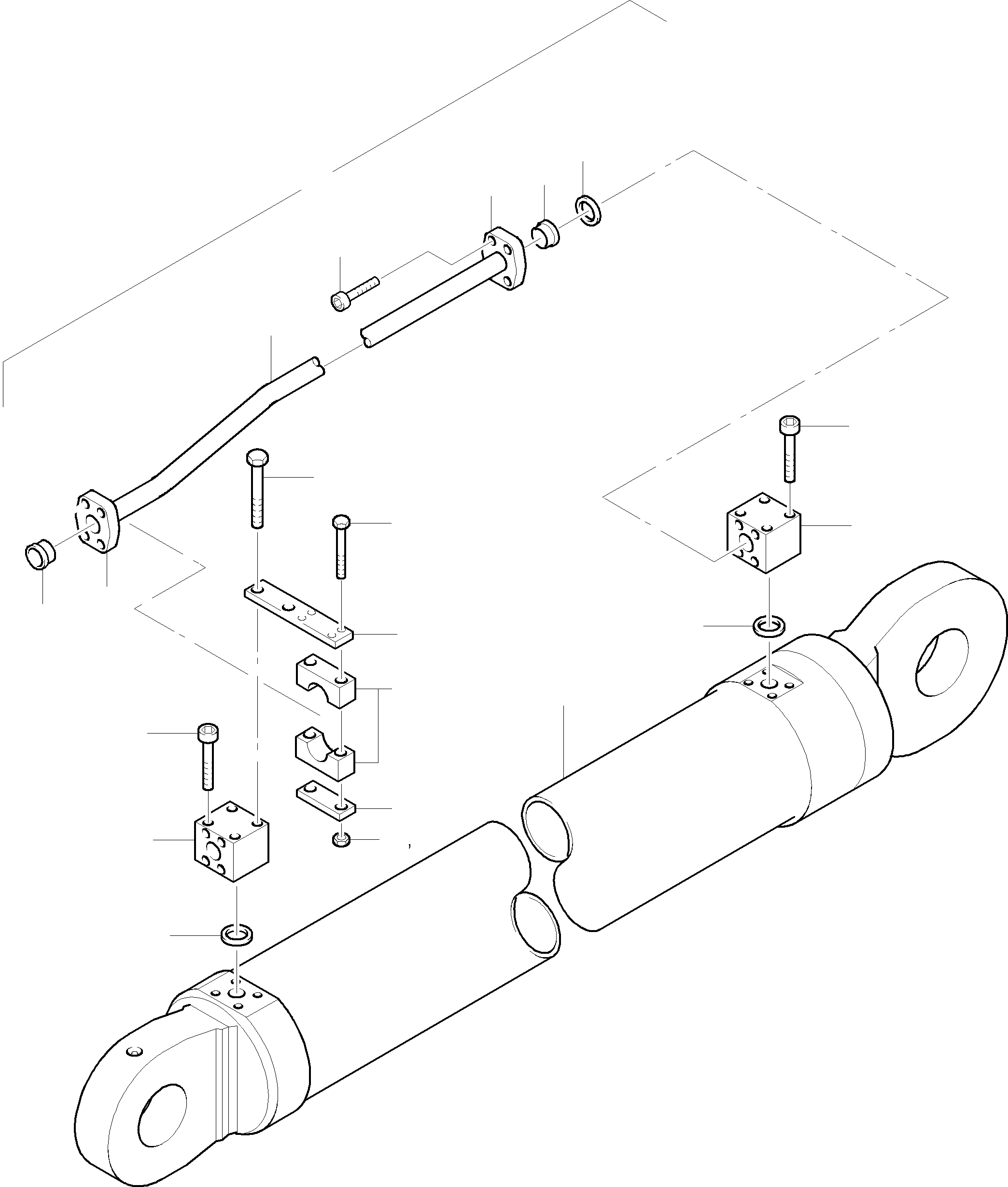 Bucket cylinder consist. of fig-nos: 02-17 929 254 40 KOMATSU