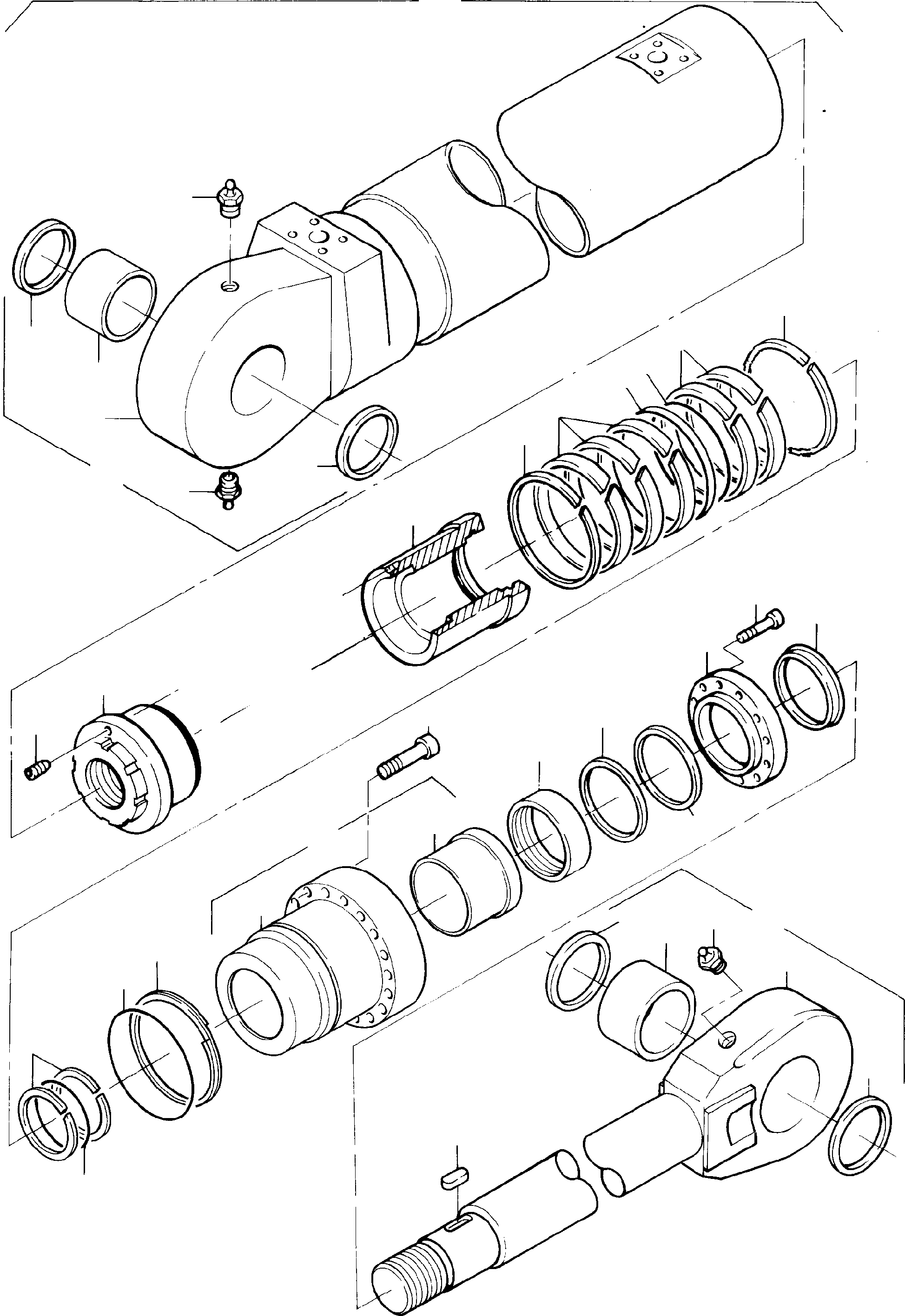 Hydraulic cylinder assy. consist. of fig-no: 02-31 627 570 40 KOMATSU