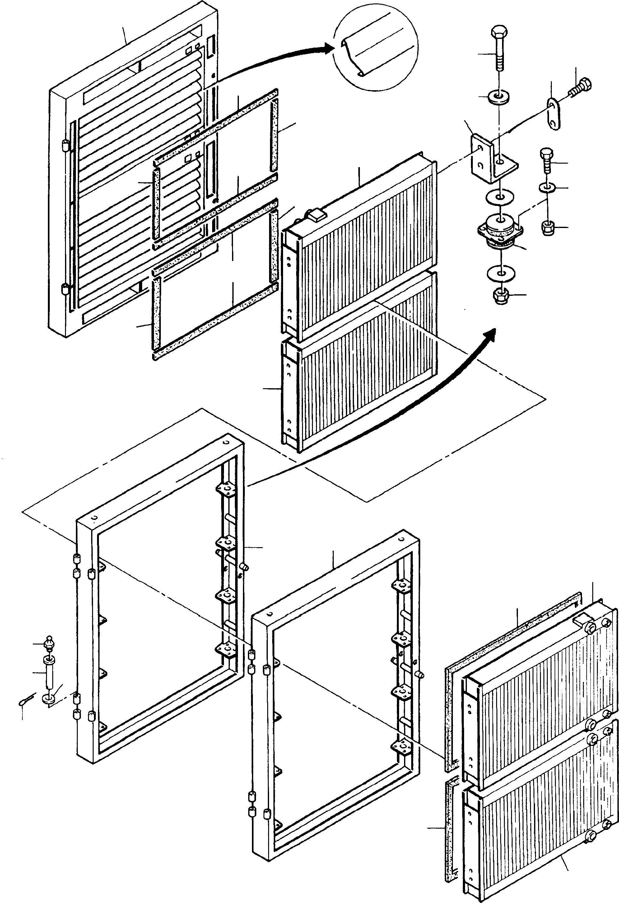 Cooler frame incl. fig-nos: 04-15 623 490 40 KOMATSU