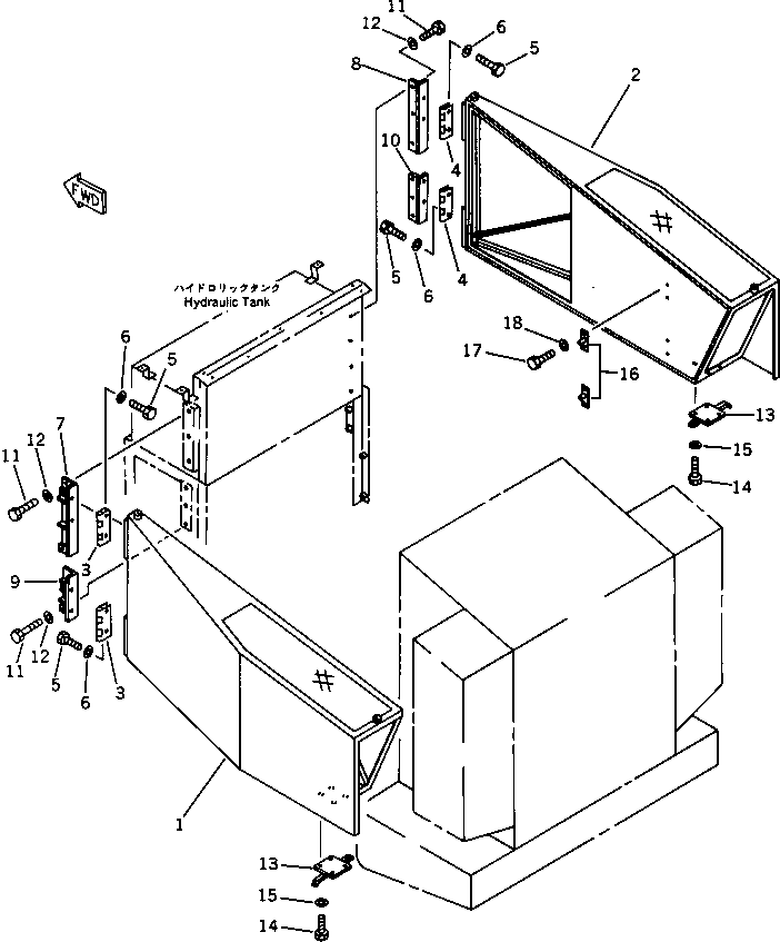 HINGE,R.H. 262-54-52230 KOMATSU
