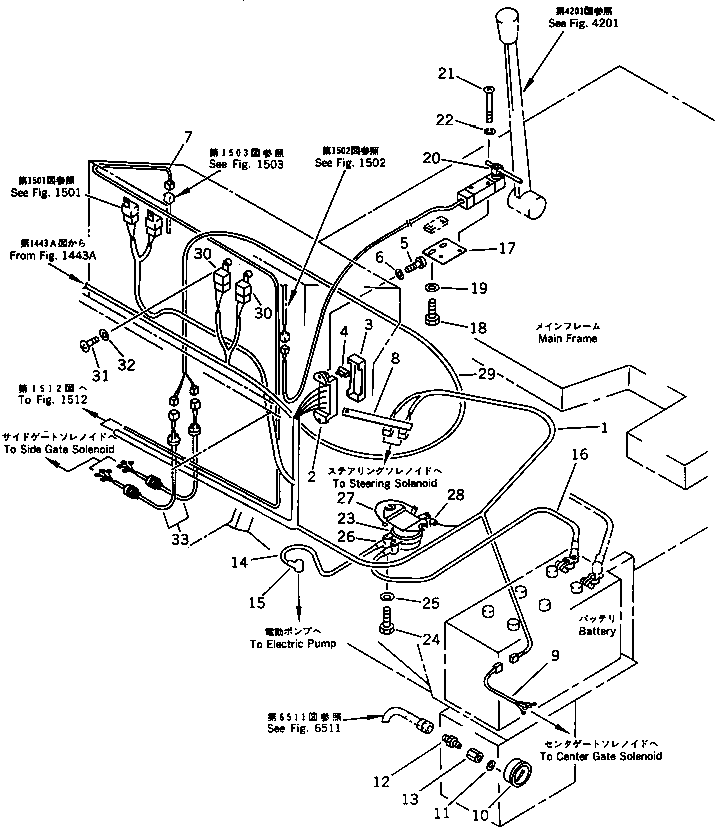 HARNESS,(SEE FIG.1443A) (262-06-54910) KOMATSU