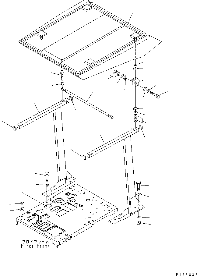 POLE,R.H. 23D-957-3520 KOMATSU