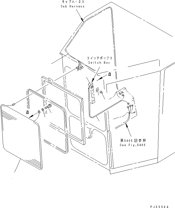 GLASS,HEAT 23D-950-1960 KOMATSU