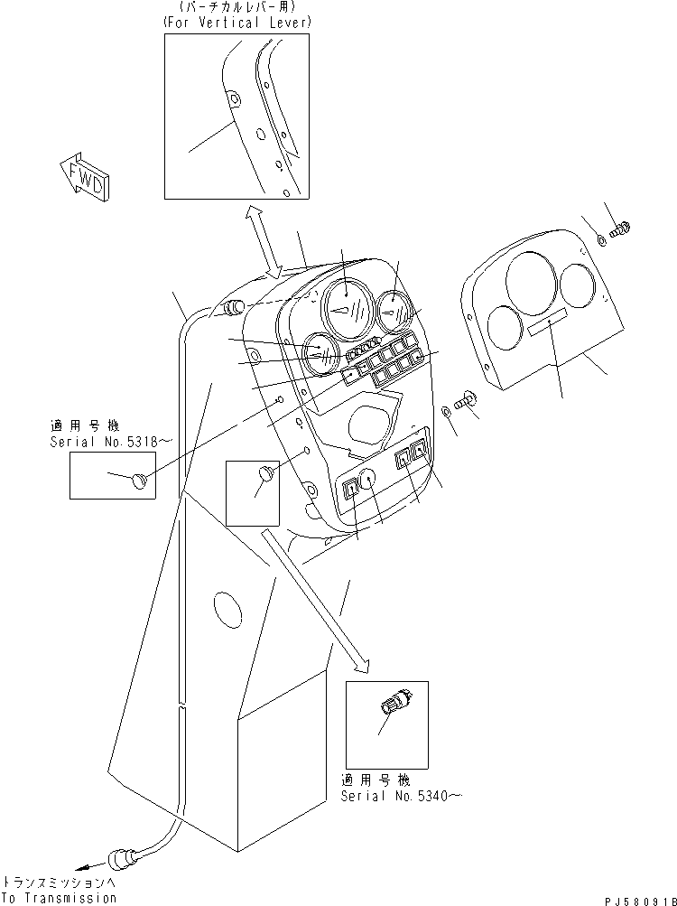 PANEL,MONITOR (FOR VERTICAL LEVER) 23D-06-35430 KOMATSU
