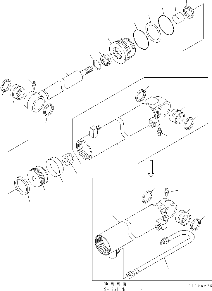 ART CYL ASSY LH,L.H. 23E-63-X1180 KOMATSU