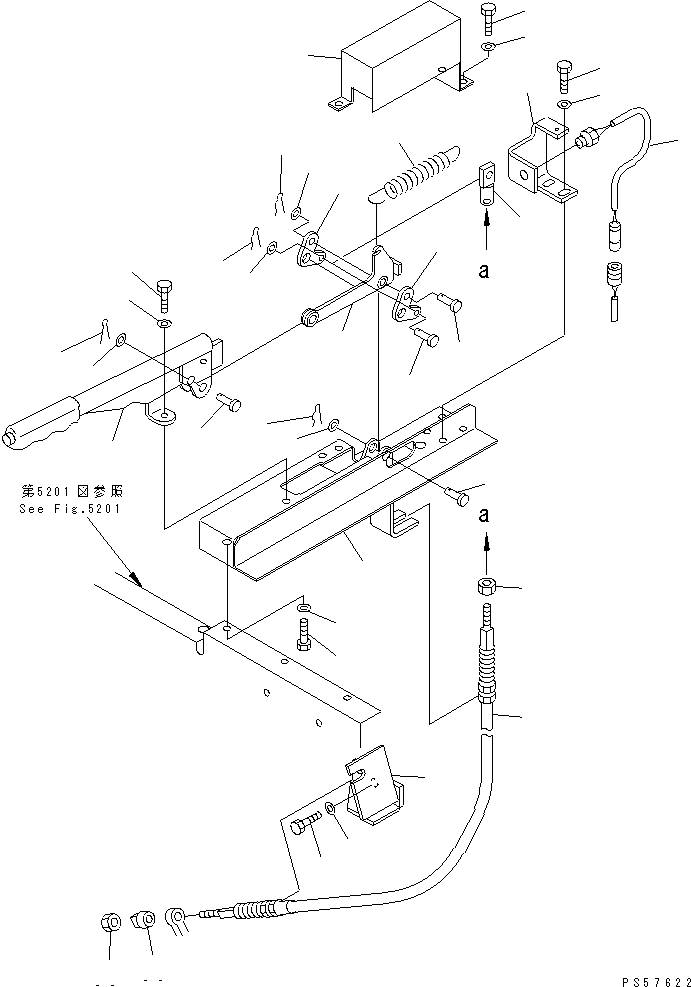 CABLE,PARKING BRAKE 23A-43-15140 KOMATSU