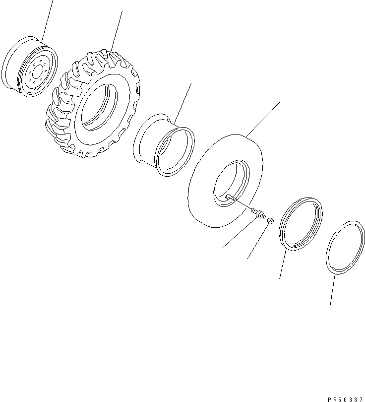 WHEEL AND TIRE ASS'Y,FRONT L.H. AND REAR R.H. 23A-30-00160 KOMATSU