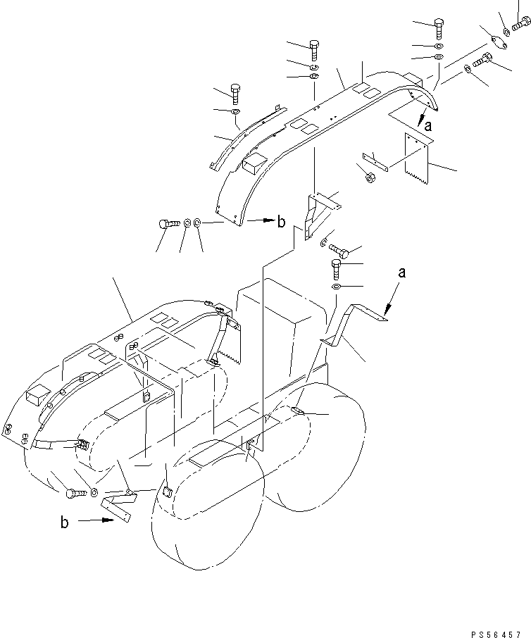 Крышка левая 23B-25-11610 KOMATSU
