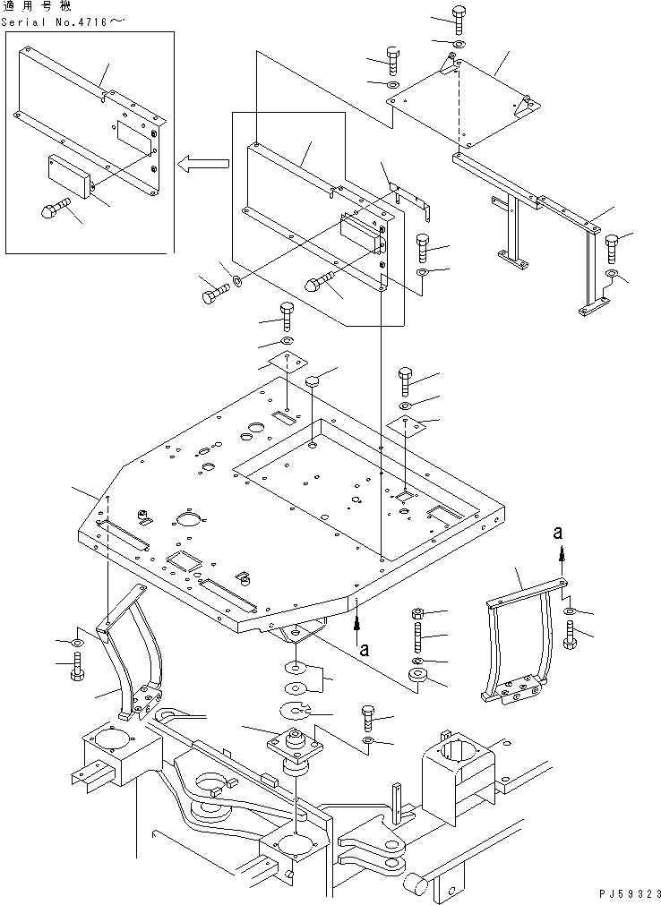FRAME,(WITH SIDE WING) 23B-54-13240 KOMATSU