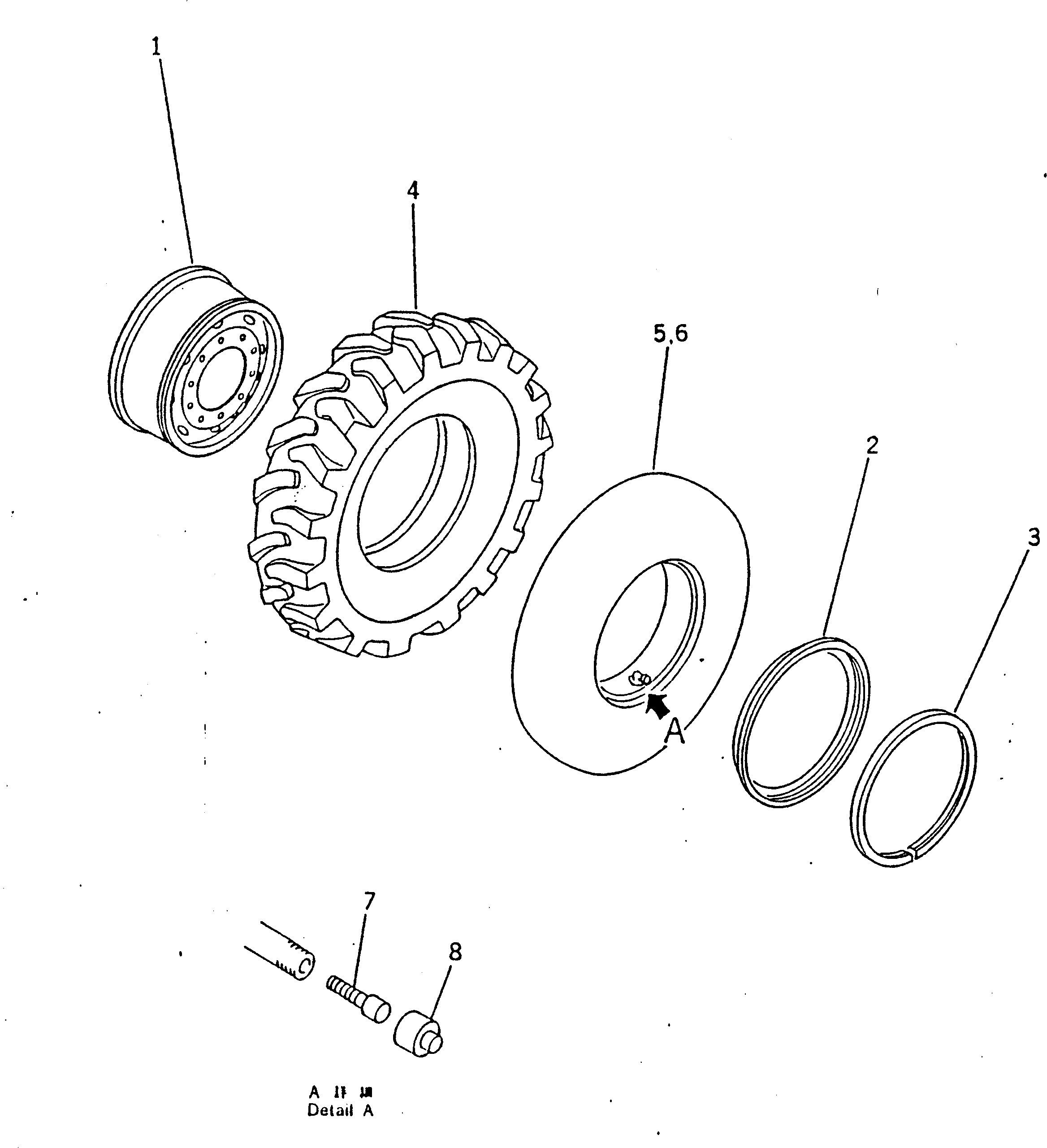 WHEEL ASS'Y,FRONT¤ L.H. AND REAR¤ R.H. 234-30-00780 KOMATSU
