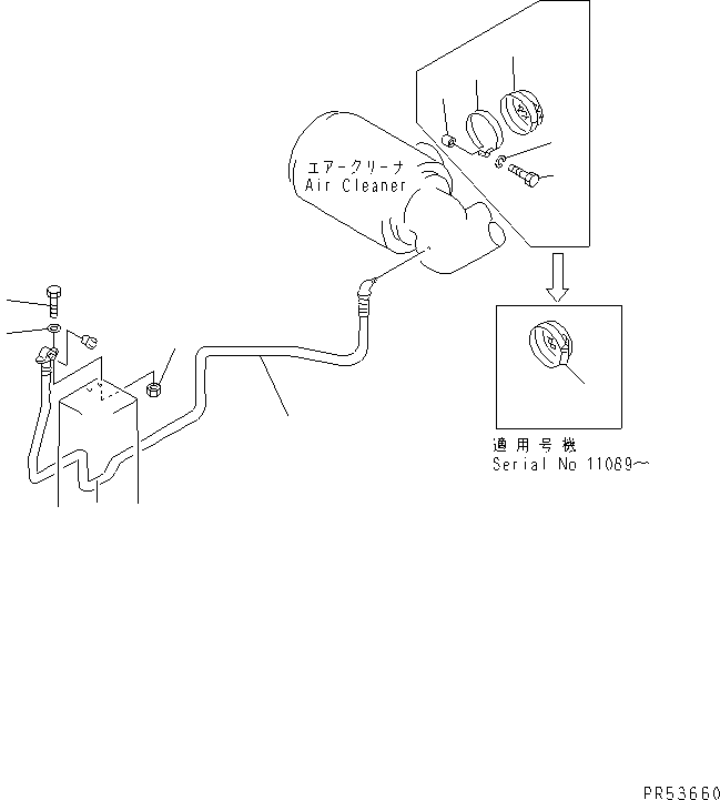 HOSE,DUST INDICATOR \0\08671-00186 KOMATSU