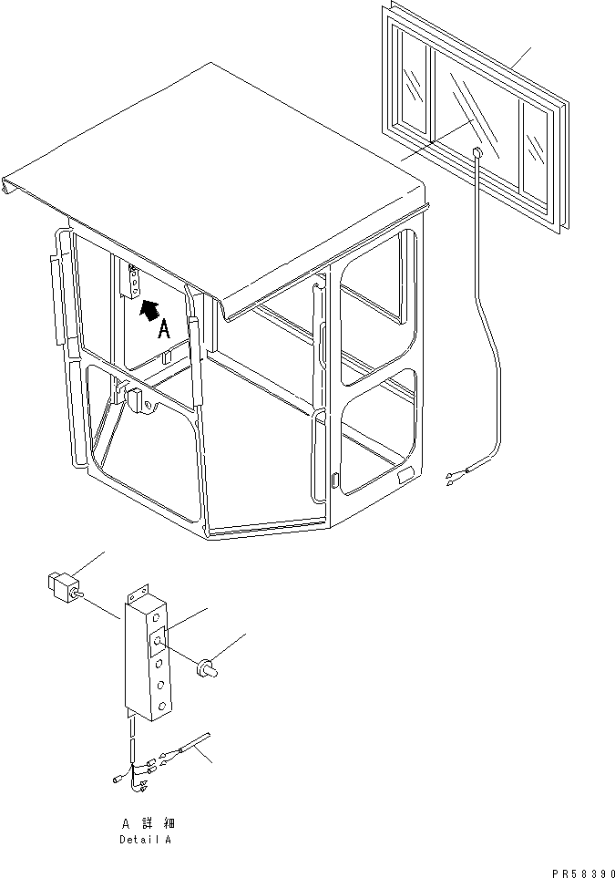 GLASS ASS'Y,HEAT 234-950-1550 KOMATSU