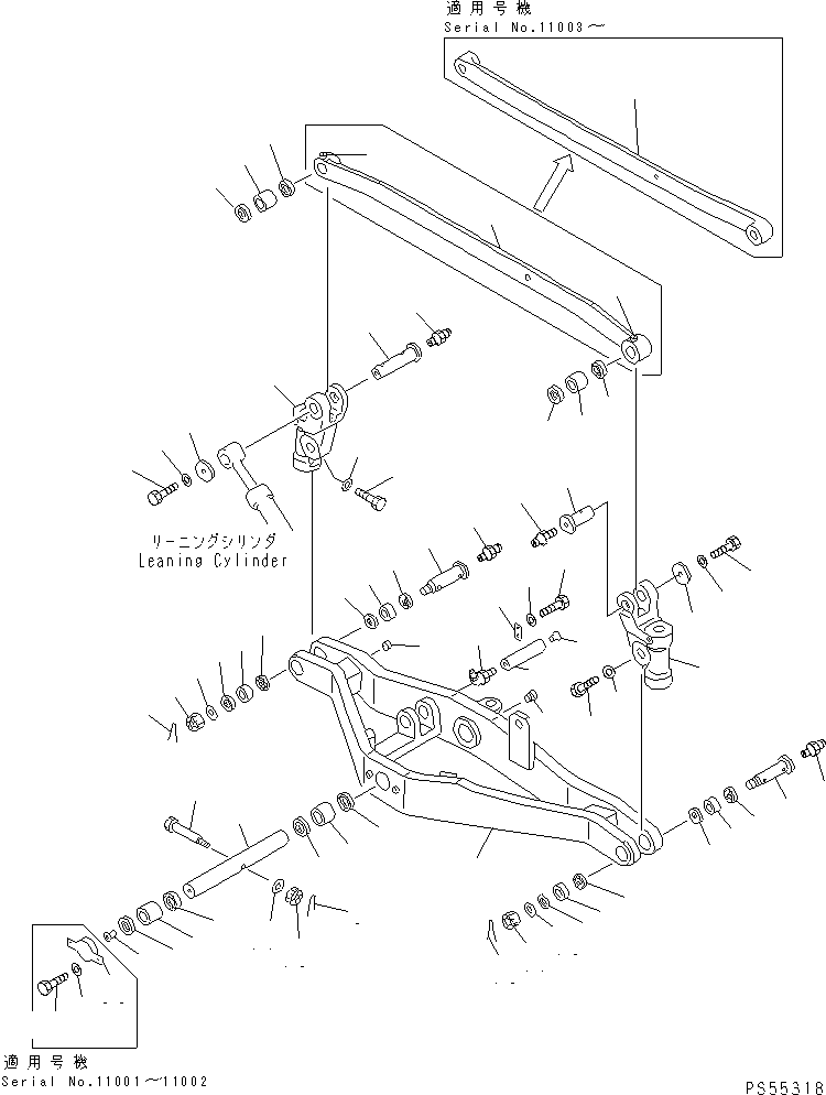ROD,LEANING (MODIFIED PARTS) 23F-843-1180 KOMATSU
