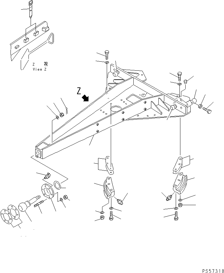 DRAWBAR,(WITH ACCUMULATOR) 23F-979-0010 KOMATSU