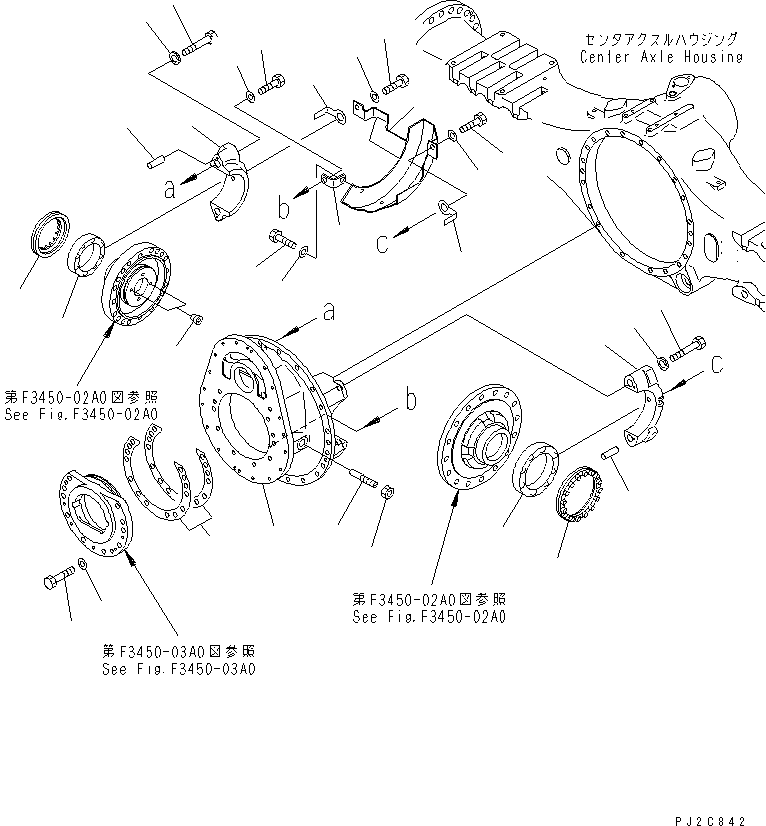 CENTER AXLE ASS'Y 56C-23-10002 KOMATSU