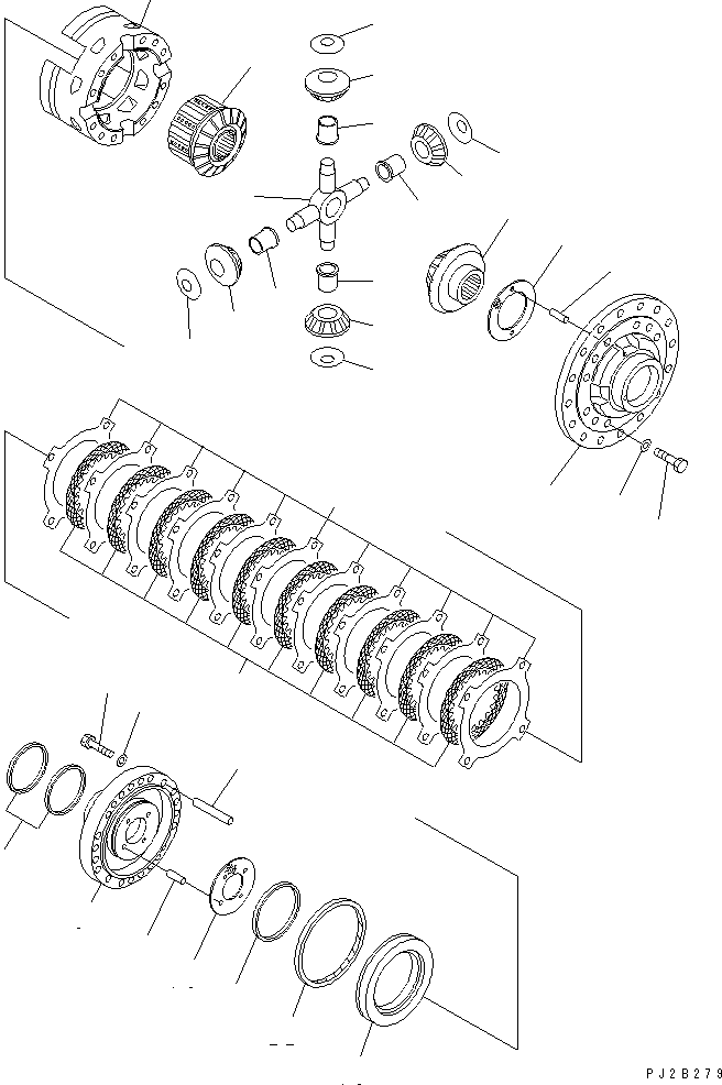 AXLE ASS'Y,CENTER (56B-23-10003) KOMATSU