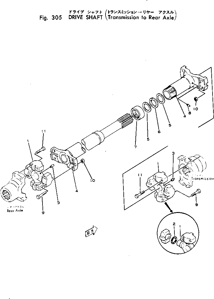 DRIVE SHAFT ASS'Y 381-986653-1 KOMATSU