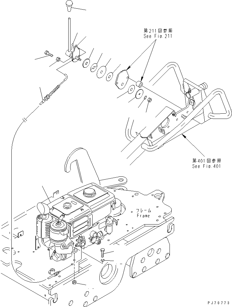 LEVER,FUEL 2694-2-28102 KOMATSU