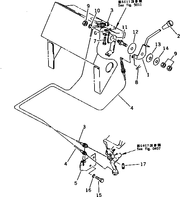 WIRE,ENGINE STOP 268-06-62170 KOMATSU