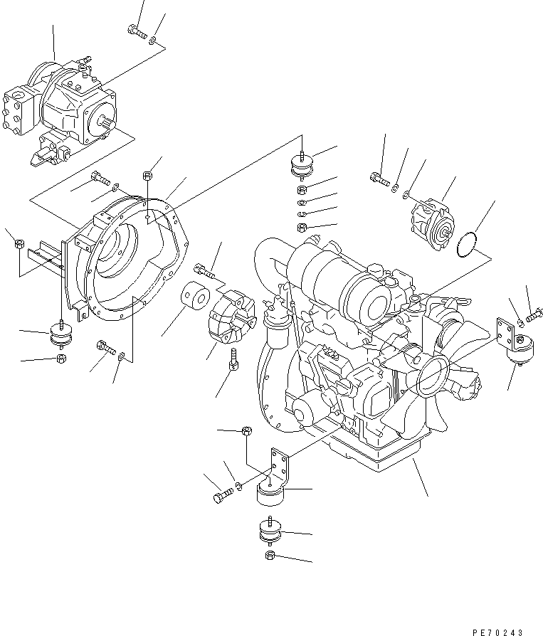 ENGINE ASS'Y 266-20-71500 KOMATSU