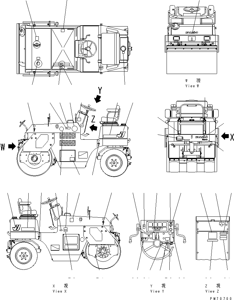 PLATE¤ MARK,WATER SPRAY AND OIL SPRAY 258-06-90008 KOMATSU