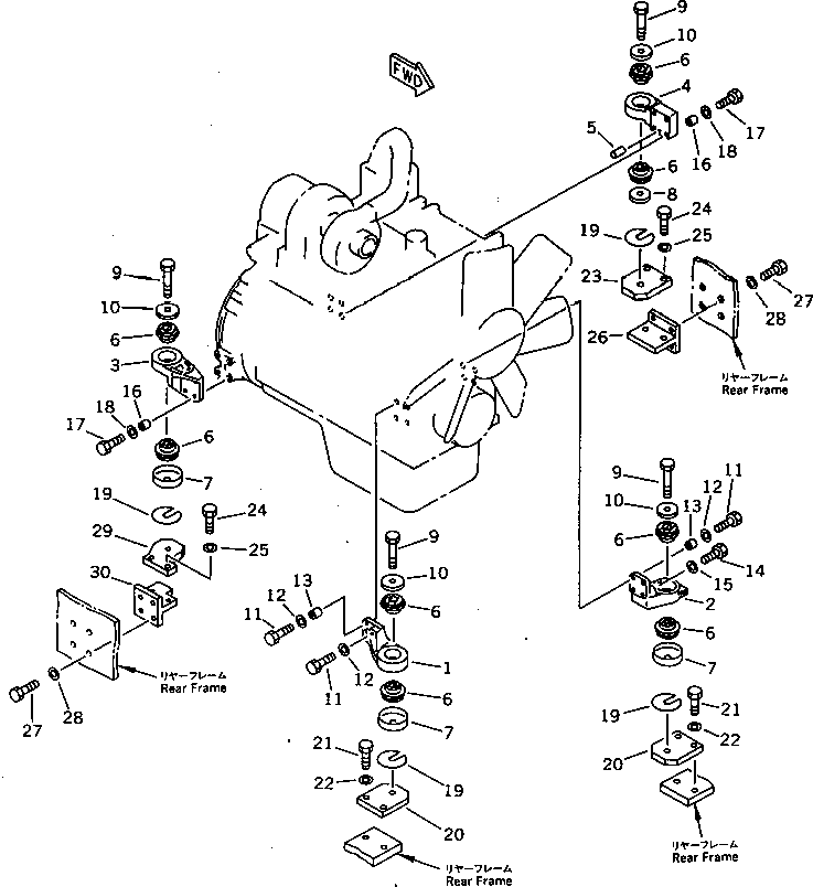 BRACKET,REAR¤ L.H. 278-01-12110 KOMATSU