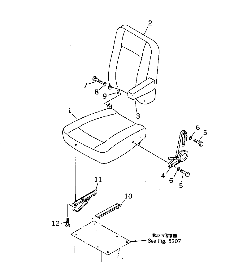 OPERATOR'S SEAT A.,L.H. 278-57-12110 KOMATSU