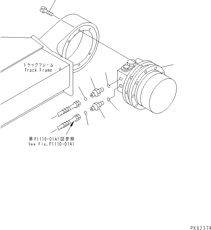 MOTOR ASS'Y,TRAVEL (SEE FIG.P1210-51A1) (20A-60-14100) KOMATSU