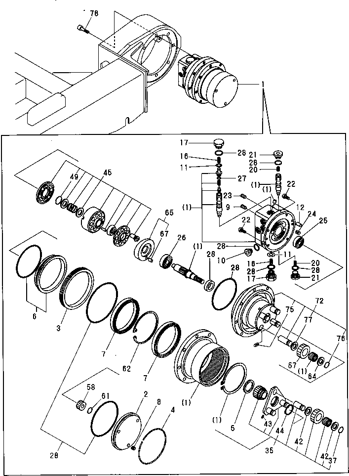 Палец YM22312-080100 KOMATSU