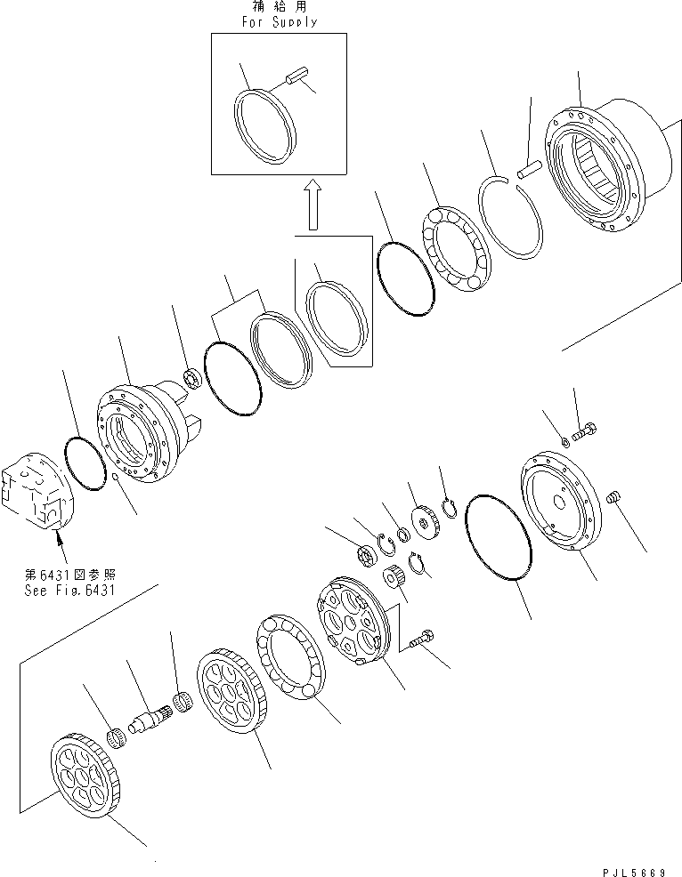 FLOATING SEAL ASS'Y,(FOR SUPPLY) TZ25029035A627 KOMATSU