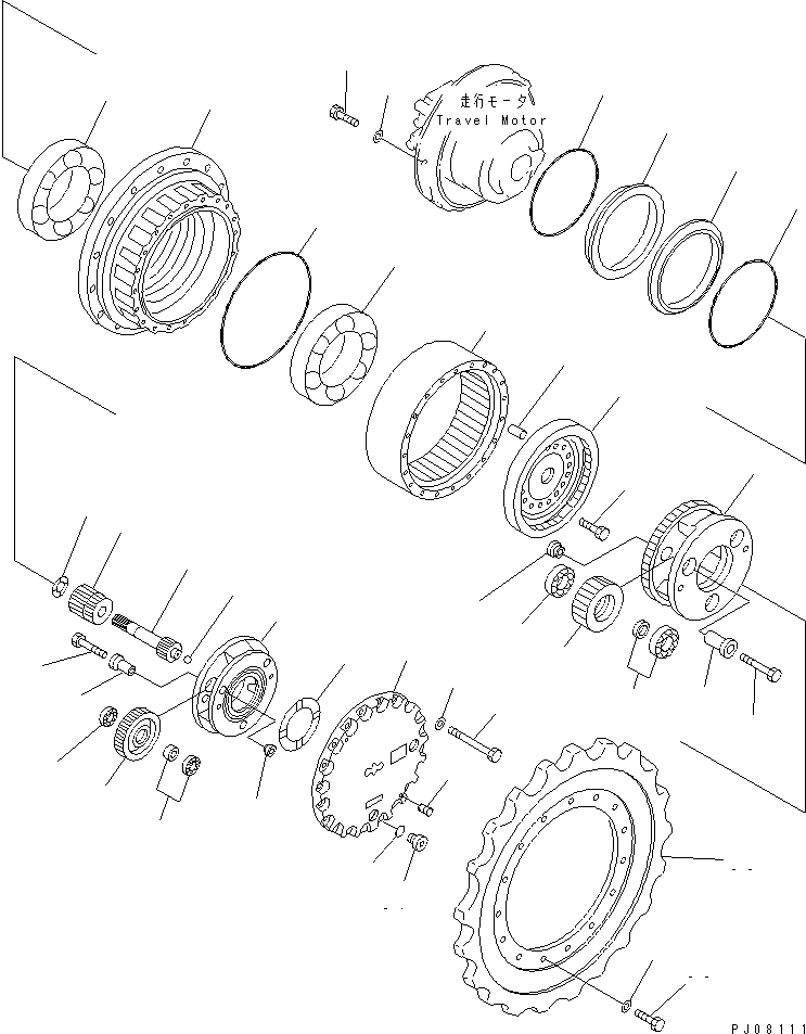 Бортовой редуктор в сборе 202-27-00040 KOMATSU