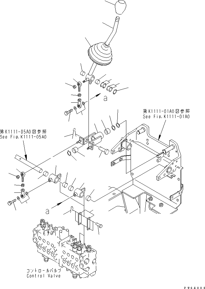 Рычаг левый 22J-43-11712 KOMATSU