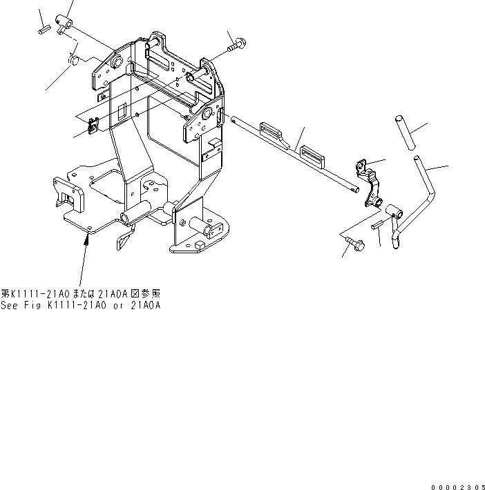 LEVER¤ L.H.,LOCK 20A-43-21340 KOMATSU
