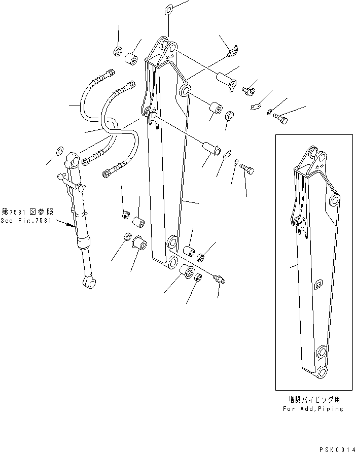 ARM ASS'Y,(FOR ADD. PIPING) 203-944-0040 KOMATSU