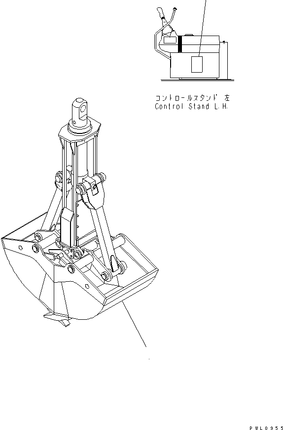 CLAMSHELL BUCKET,(SEE FIG. Y1957-01A1) Z070001A0 (203-957-5541) KOMATSU