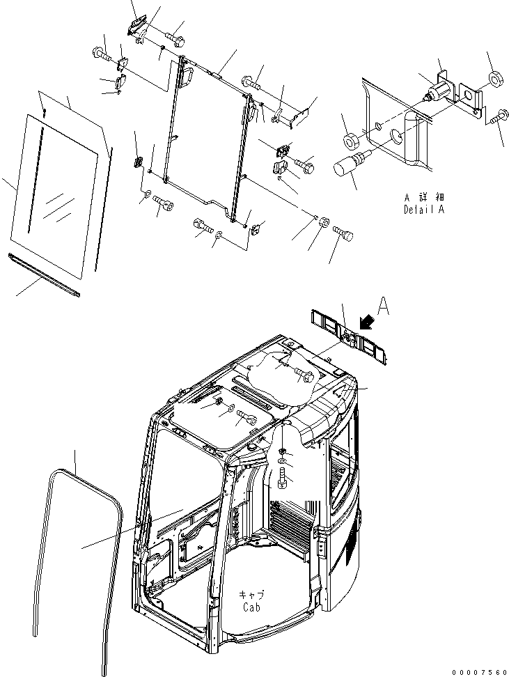 CAB ASS'Y,(DOOR SASH) (22B-54-00660) KOMATSU