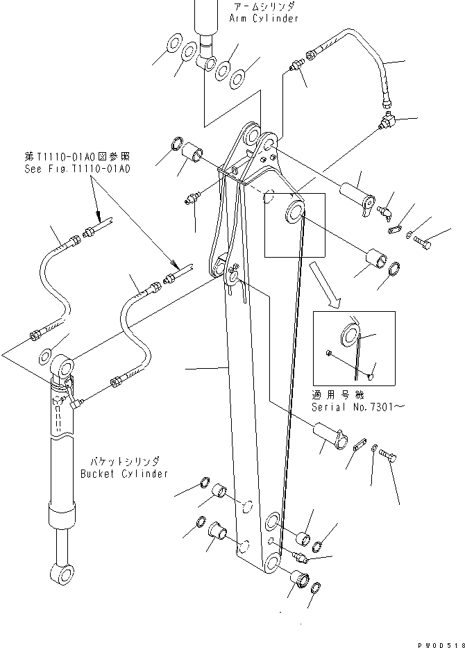 ARM (YELLOW) 22B-70-12510SA KOMATSU