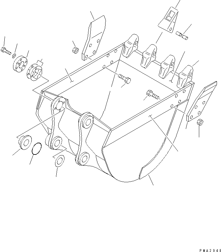 Ковш в сборе 203-70-01140SS KOMATSU